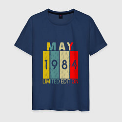 Футболка хлопковая мужская 1984 - Май, цвет: тёмно-синий