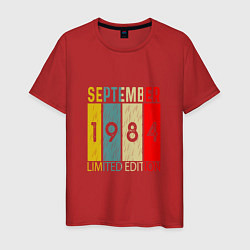Футболка хлопковая мужская 1984 - Сентябрь, цвет: красный