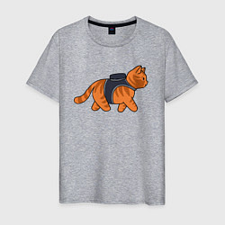 Мужская футболка Минималистичны котик из stray