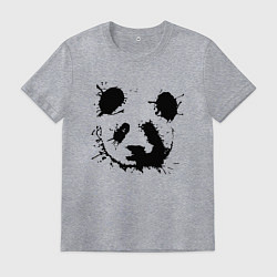 Футболка хлопковая мужская Прикольный панда - клякса, цвет: меланж