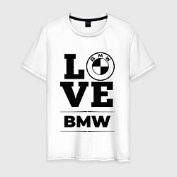 Футболка хлопковая мужская BMW love classic, цвет: белый