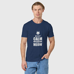 Футболка хлопковая мужская Stray - Keep Calm, цвет: тёмно-синий — фото 2
