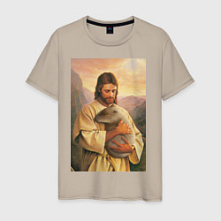 Мужская футболка Иисус и капибара