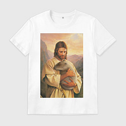 Мужская футболка Иисус и капибара