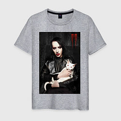 Мужская футболка Marilyn Manson and cat