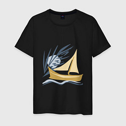 Мужская футболка Парусник в океане