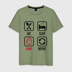 Мужская футболка Eat - sleep - Among Us - repeat