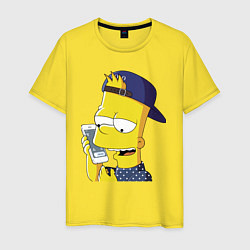 Мужская футболка Барт Симпсон разговаривает по мобиле