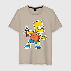 Мужская футболка Барт Симпсон с баплончиком для граффити