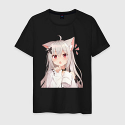 Мужская футболка Неко кошка-девочка