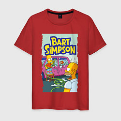 Мужская футболка Барт Симпсон устроил из автомобиля аквариум