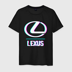 Мужская футболка Значок Lexus в стиле glitch