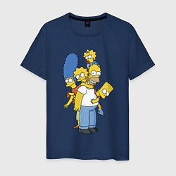 Мужская футболка Прикольная семейка Симпсонов