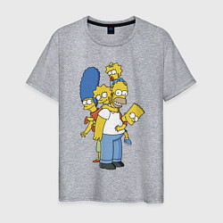 Мужская футболка Прикольная семейка Симпсонов