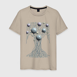 Мужская футболка Абстрактное дерево со сферами