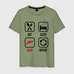 Мужская футболка Eat - sleep - Forza Horizon - repeat