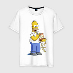 Мужская футболка Гомер Симпсон рассыпал свиные шкварки