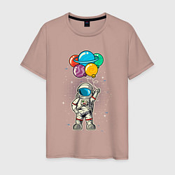 Мужская футболка Космонавт на воздушных шариках