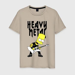Мужская футболка Барт Симпсон - heavy metal