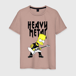 Мужская футболка Барт Симпсон - heavy metal