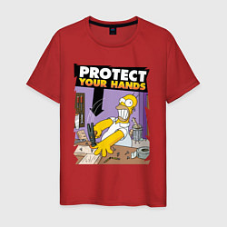 Мужская футболка Гомер, защити свои руки!