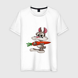Мужская футболка Зайчик держит морковку