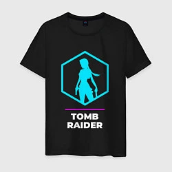 Мужская футболка Символ Tomb Raider в неоновых цветах