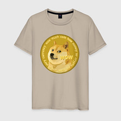 Мужская футболка Иронизирующая монета с Доге