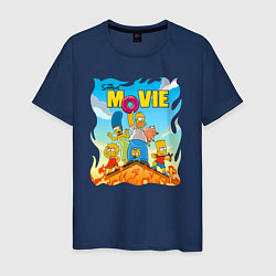 Мужская футболка The Simpsons movie - семейка прячется от пожара на