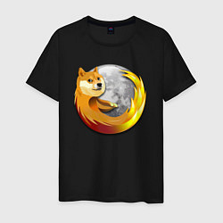 Мужская футболка Пёсик Доге охватывает планету