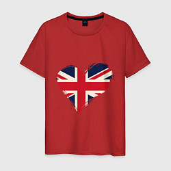 Футболка хлопковая мужская Сердце - Британия, цвет: красный