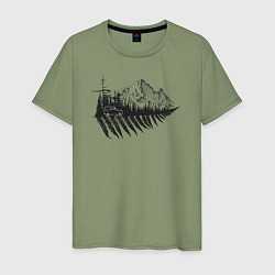 Мужская футболка Бездорожье, лес и горы