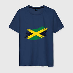 Футболка хлопковая мужская Jamaica Flag, цвет: тёмно-синий