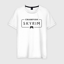 Мужская футболка Skyrim gaming champion: рамка с лого и джойстиком