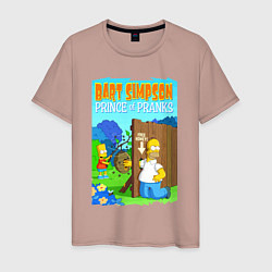 Мужская футболка Барт Симпсон дурит своего батю - розыгрыш