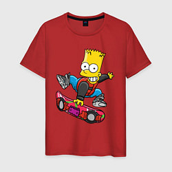 Мужская футболка Барт Симпсон - крутой скейтбордист