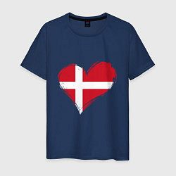 Мужская футболка Сердце - Дания