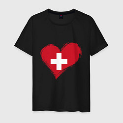 Мужская футболка Сердце - Швейцария