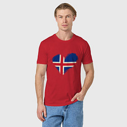 Футболка хлопковая мужская Сердце - Исландия, цвет: красный — фото 2