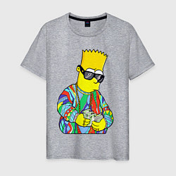 Мужская футболка Барт Симпсон считает выручку