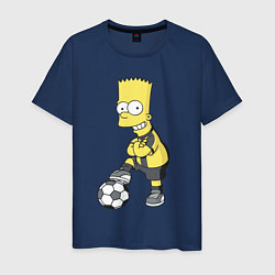 Мужская футболка Барт Симпсон - крутой футбольный форвард