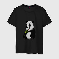 Мужская футболка Панда ест бамбук