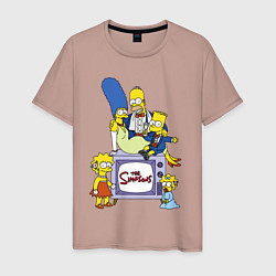 Мужская футболка Семейка Симпсонов в праздничных нарядах