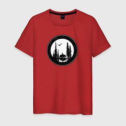 Мужская футболка Девочка, медведь, сова и луна
