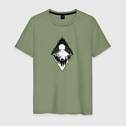 Мужская футболка Девочка и медведь под луной