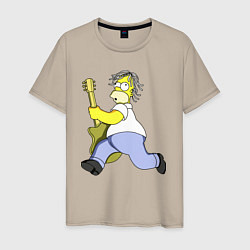 Мужская футболка Гомер Симпсон - крутой рок гитарист