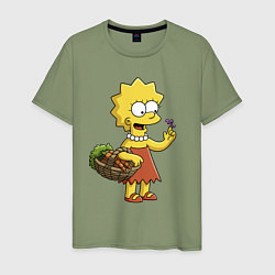 Мужская футболка Lisa Simpson с гусеницей на даче