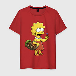 Мужская футболка Lisa Simpson с гусеницей на даче