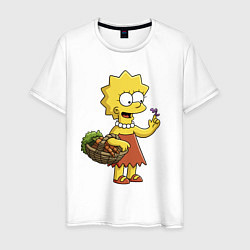 Мужская футболка Lisa Simpson с гусеницей на даче