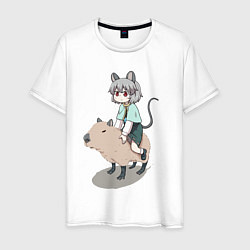 Мужская футболка Nazrin - Touhou riding a capybara